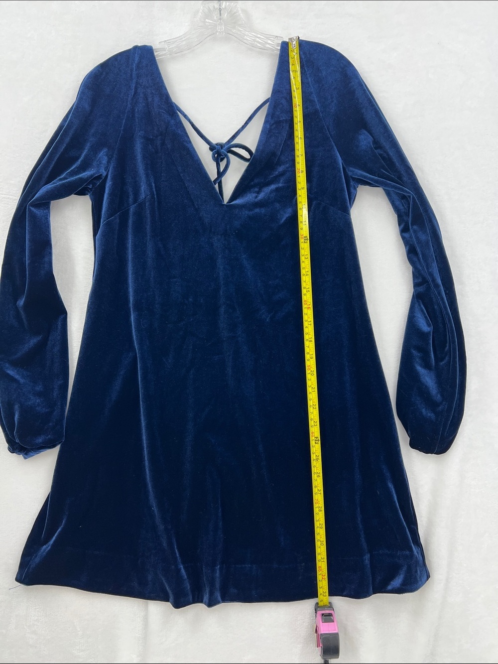 Free People Velvet Backless Dress in Deep Blue 0133 - Picture 6 of 6
